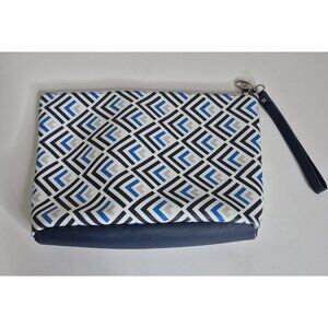 Dabney Lee Blue Graphic Makeup Tote 11"×7.50"